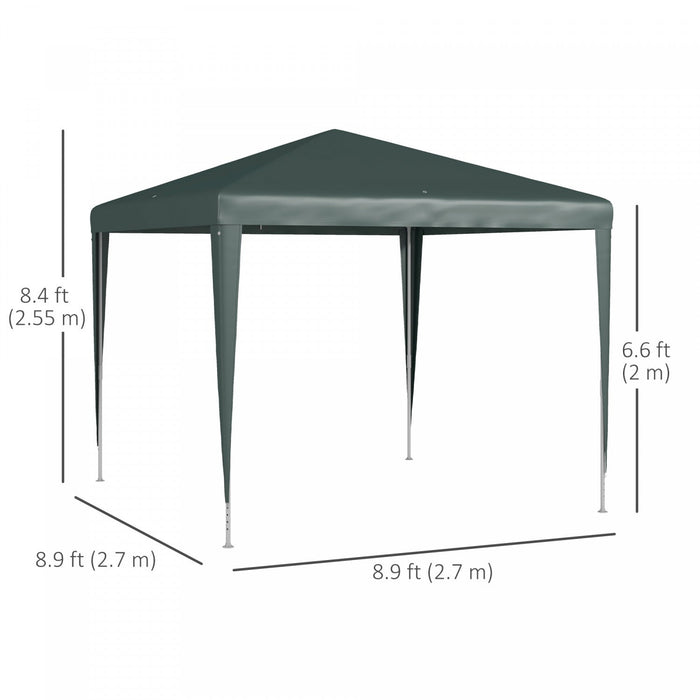 Outsunny 9' X 9' Party Tent Portable Gazebo Canopy For Weddings Parties Outdoor Sunshade With Dresse