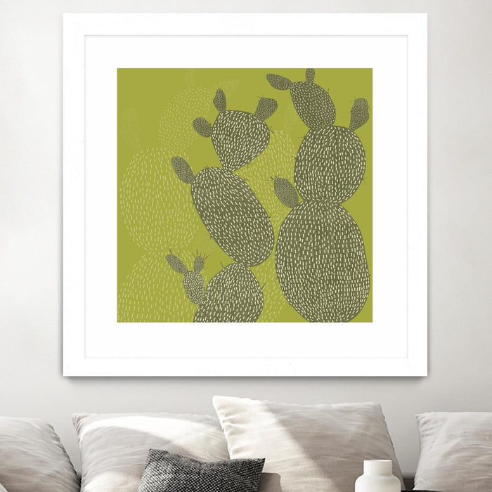 \"Opuntia Ii\" Matted and Framed White 30x30 Wall Art