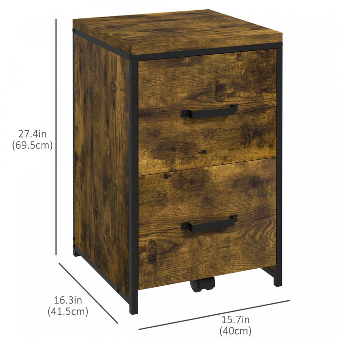 Vinsetto Vertical Office Filing Cabinet With 2 Drawer Organiser