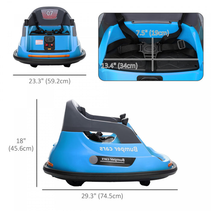 Aosom 12v Bumper Car Electric Powered Ride-On Car For Kids, 360° Rotation Kids Car With Remote Contr