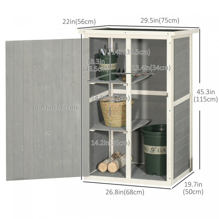 Outsunny 29.9\"x21.7\"x45.3\" Garden Storage Cabinet, Outdoor Storage Shed With Lockable Door With Latc