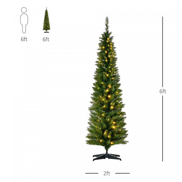 Homcom 6' Prelit Artificial Christmas Tree With Warm White Led Lights