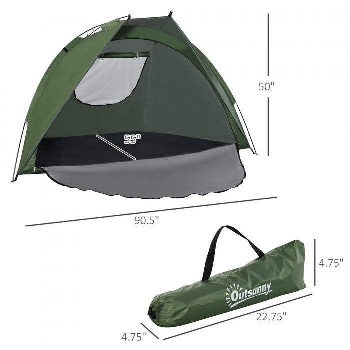 Outsunny Pop Up Tent, Beach Tent, Uv Protected Sun Shelter With Carry Bag And Ground Stakes For 2-3 