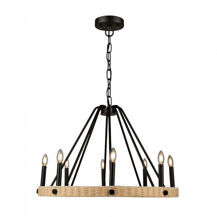 Perris 8-Light Black Chandelier 