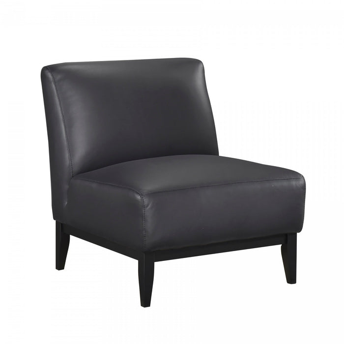 Murdock Accent Chair Black Leather 