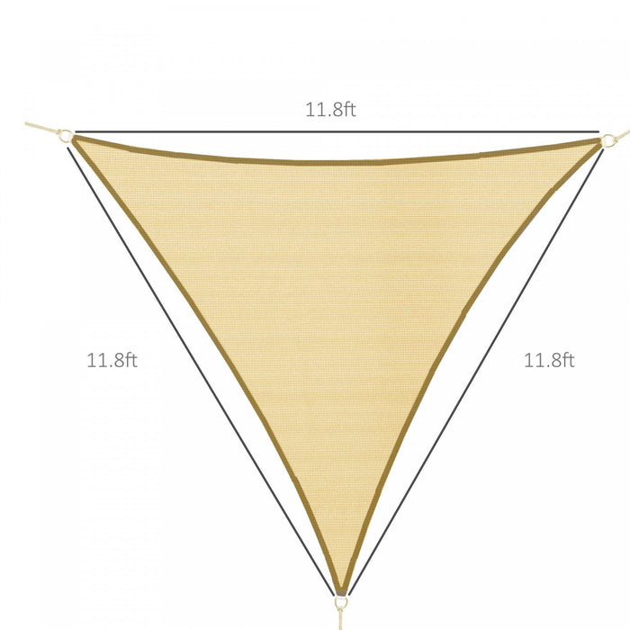 Outsunny Triangle 12' Canopy Sun Sail Shade Garden Cover Uv Protector Outdoor Patio Lawn Shelter Wit