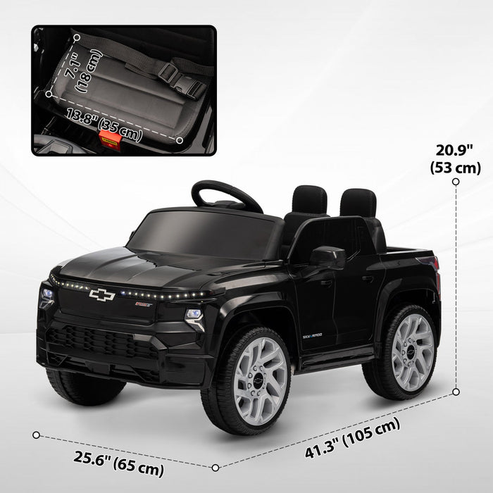 Qaba 12v Electric Car For Kids, Chevrolet Silverado Ev Rst Licensed Battery Powered Ride-On Kids Car