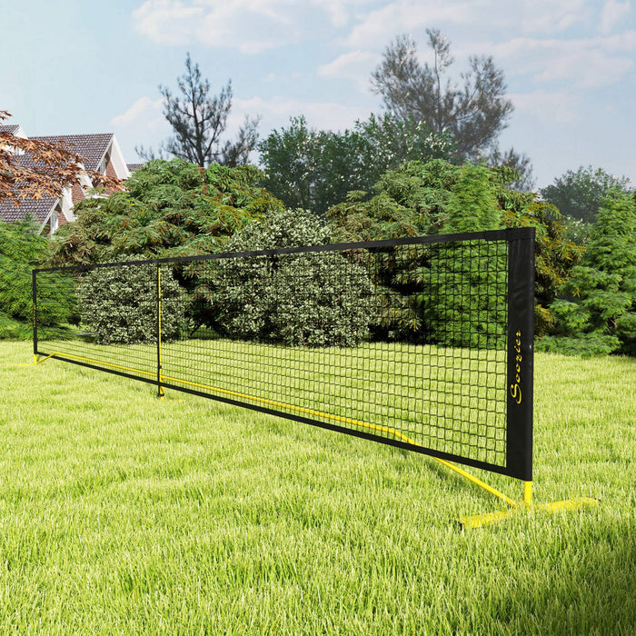 Soozier 22ft Regulation Portable Pickleball Net With Carrying Bag, Yellow