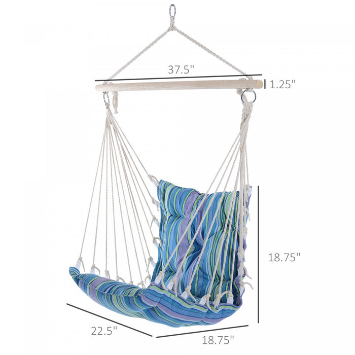 Outsunny Portable Hanging Woven Hammock Seat Rope Swing Chair Sleeping Bed For Outdoor Garden Yard C
