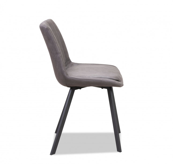 Kerri Dining Chair, Charcoal Faux Leather (set Of 2) 