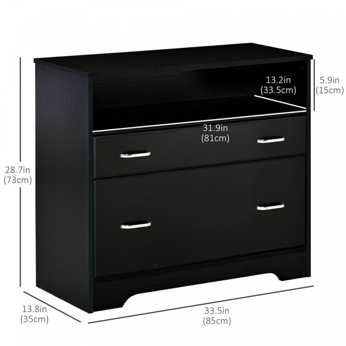 Vinsetto 2 Drawers File Cabinet With Hanging Rail