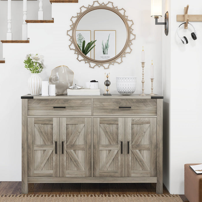 HOMCOM Sideboard Buffet Cabinet w/ Drawers and Shelves, Farmhouse Sideboard