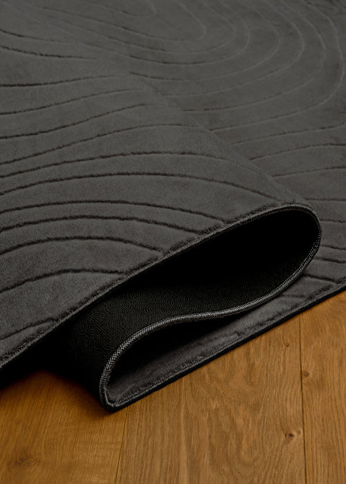 Somos Contemporary Charcoal Washable Rug 9'0\" x 12'0\" Indoor Area Rug 