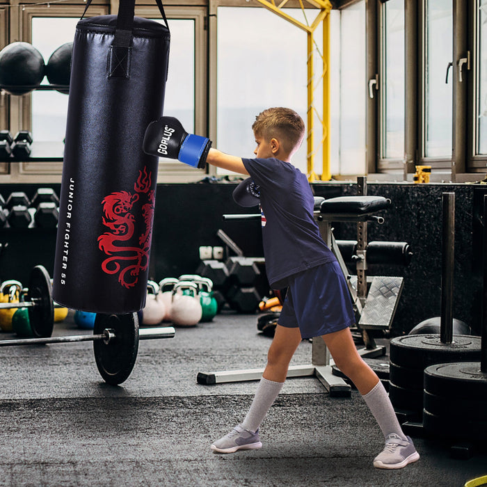 Goplus 40lbs Filled Punching Boxing Suit W/sandbag Gloves Rucksack Hook Jump Rope