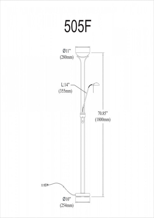 Dainolite Mother & Son Floor Lamp Matte Black Finish