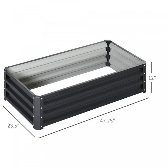 Outsunny 4' X 2' X 1' Raised Garden Bed, Galvanized Steel Planter Box For Vegetables, Flowers, Herbs