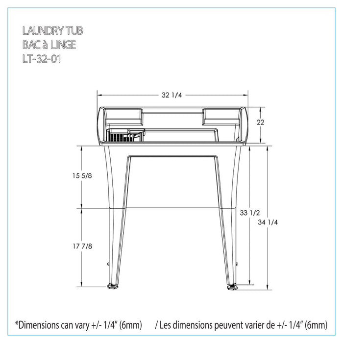 Tewel Laundry Tub Accent Cabinet - White