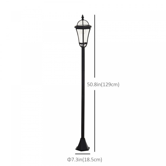 Outsunny 2 Piece LED Garden Lights Lamp Post Solar Powered Auto Switch Outdoor Lantern Patio Pathway