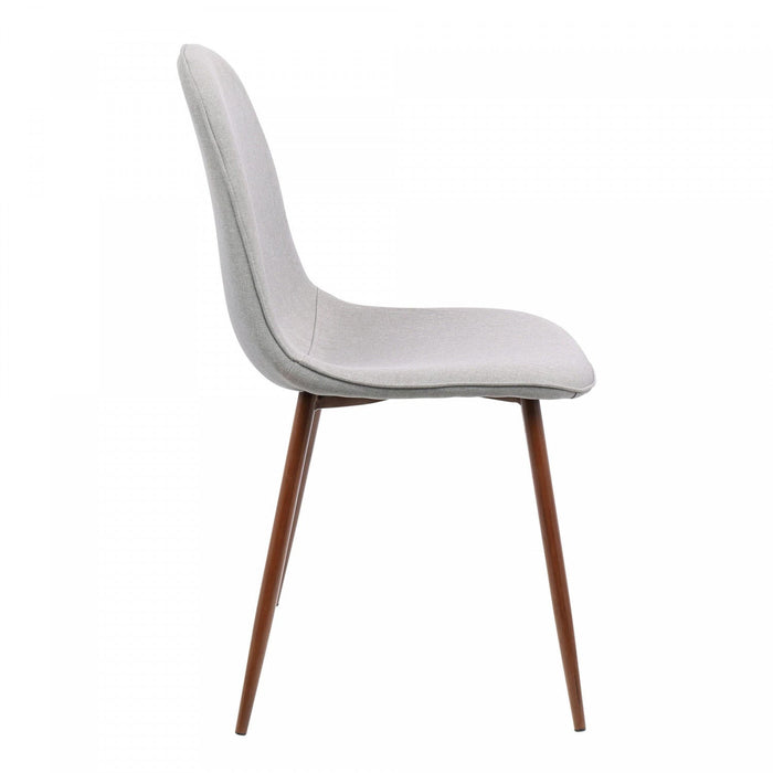LumiSource Pebble Grey Fabric Mid-Century Modern Dining Accent Chair - Set of 2