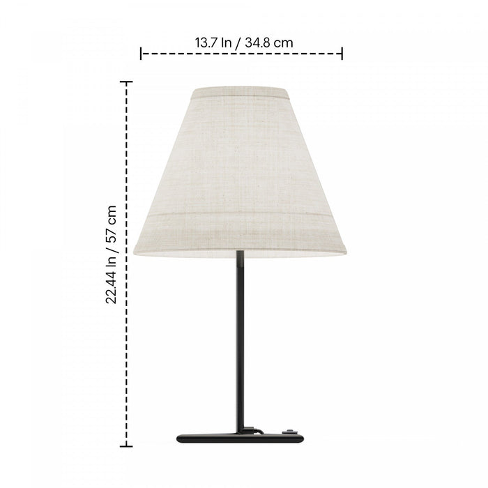 23\" Black Angular Base Table with Conical Shade 