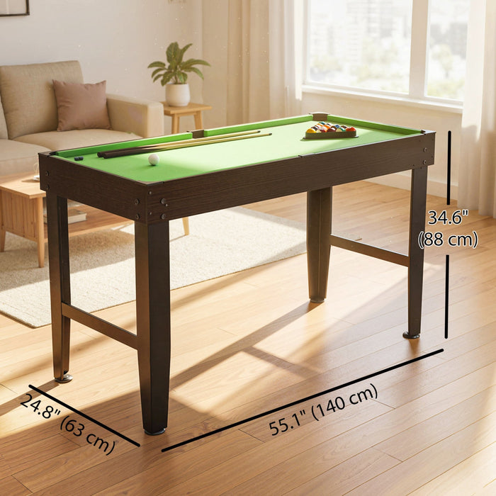 Soozier 55" Mini Pool Table, Billiard Table Set for Kids and Adults, Green
