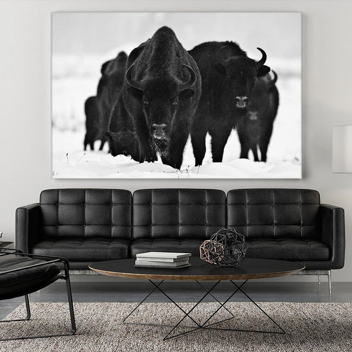 \"Europeans Bizons\" Giant Art 84x54 Wall Art