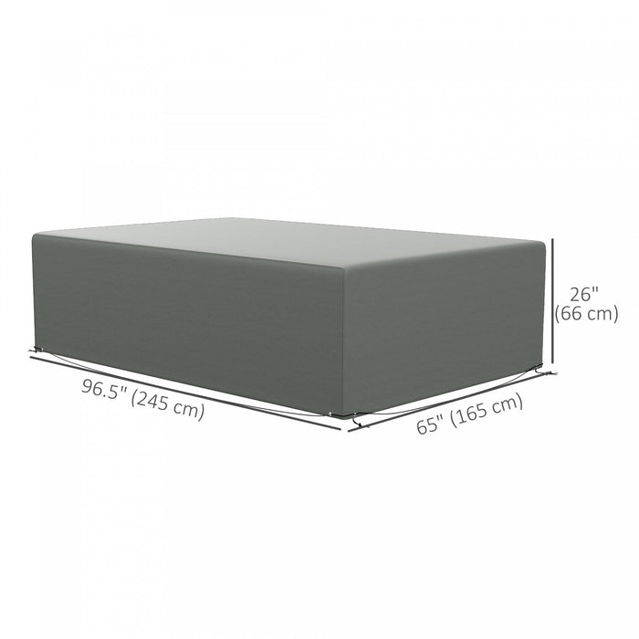 Outsunny 97" X 65" X 26" Outdoor Patio Furniture Cover, Waterproof, Grey