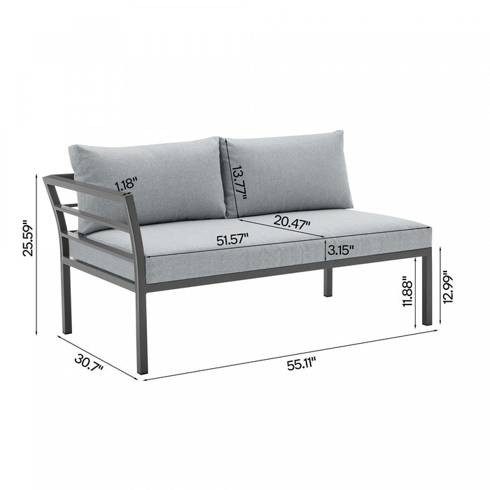 Sunnyside Modern 5-Piece Conversation Set in Gray 