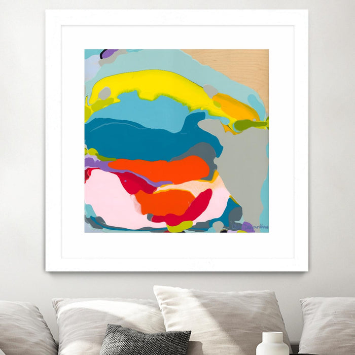 \"Free Falling\" Matted and Framed White 36x36 Wall Art