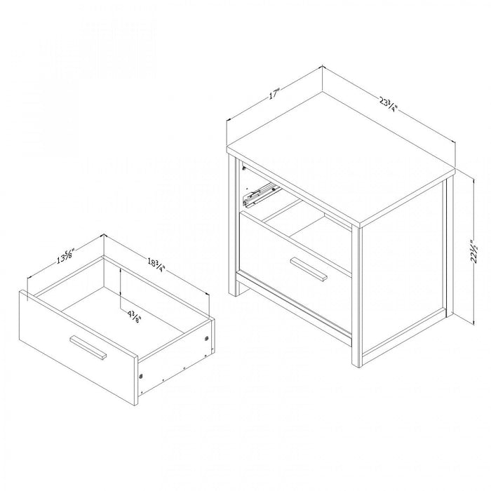 Tao 2-Drawer Nightstand - Natural Walnut 