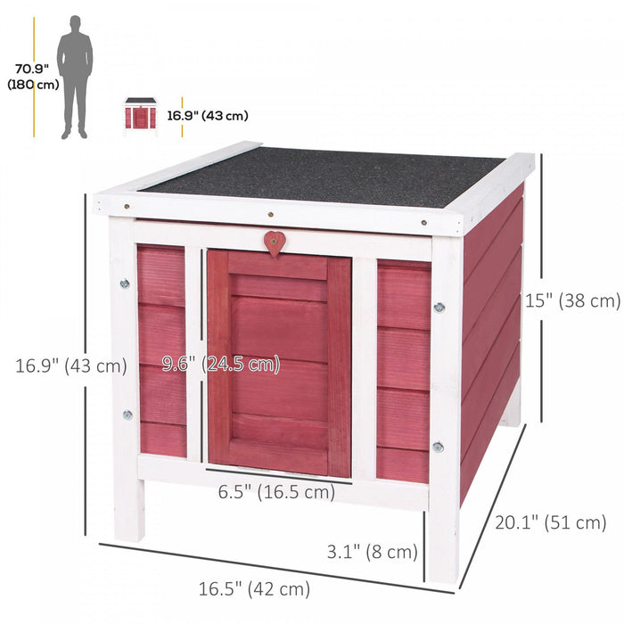 Pawhut 20\"x16.5\"x17\" Wooden Rabbit Hutch Small Animal House Bunny Guinea Pig Pet Cage Coop Cat Shelt