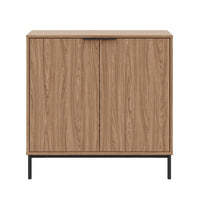 Nordika Slim 2-Door Storage Console Accent Cabinet - Light Walnut