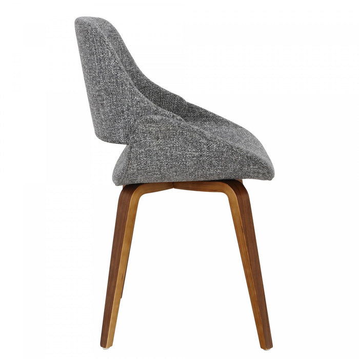 LumiSource Fabrico Grey Fabric Mid-Century Modern Dining Accent Chair - Set of 2