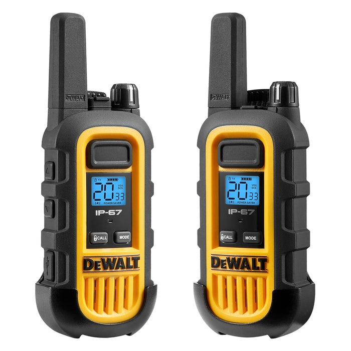 6 Dewalt Dxfrs300 Walkie Talkies Plus Earpieces - 1 Watt, Heavy Duty, 22 Channel Long Range Two Way 