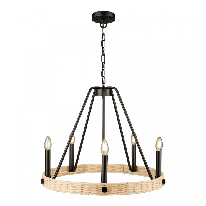 Perris 5-Light Black Chandelier 