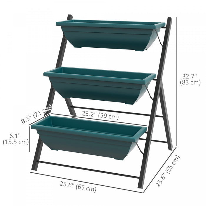 Outsunny 3-tier Vertical Raised Garden Bed With 3 Planter Boxes, Outdoor Plant Stand Grow Container 