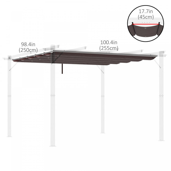 Outsunny Retractable Replacement Pergola Canopy For 10' X 10' Pergola, Pergola Cover Replacement, Co