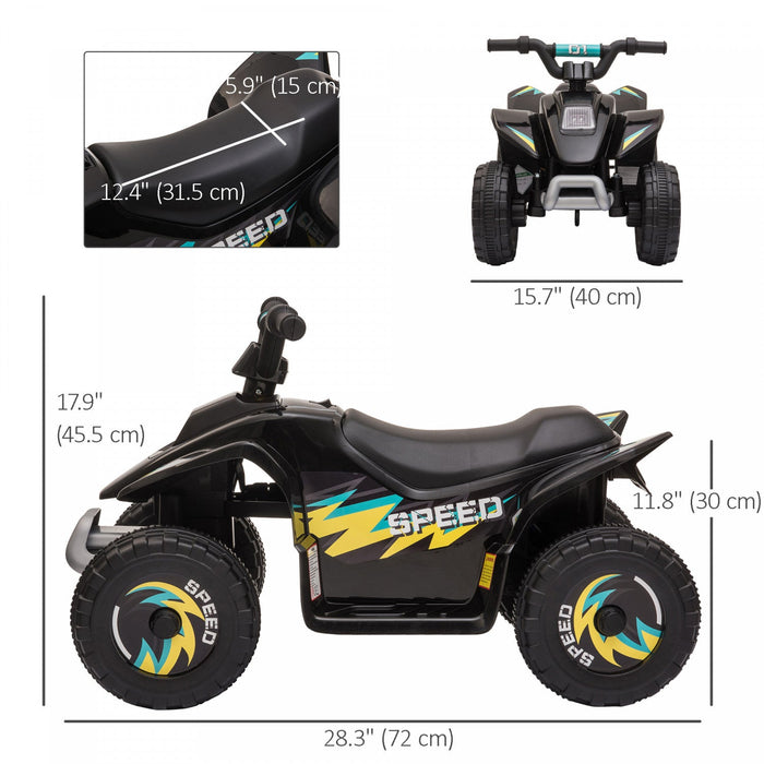 Aosom Kids Atv, 6v Battery Powered Ride-On Electric Car For Kids, Toddler Quad 4 Wheeler With Forwar