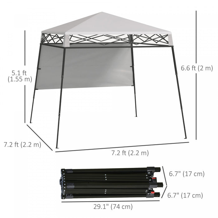Outsunny 7' X 7' Garden Foldable Pop Up Gazebo Tent With Backpack & Adjustable Legs Outdoor Party Ca