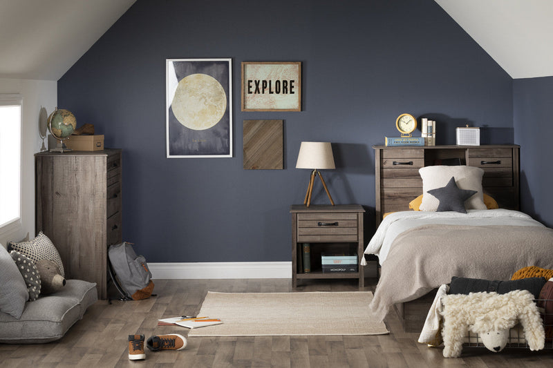 Ulysses Storage Bed And Bookcase Headboard Set Fall Oak - South Shore Twin Bed