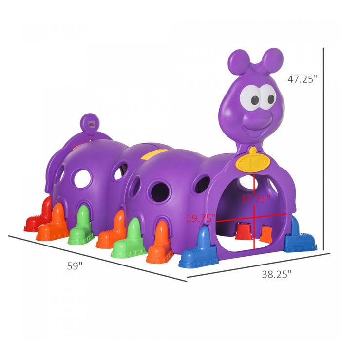 Qaba Caterpillar Tunnels For Kids To Crawl Through Climbing Toy Indoor & Outdoor Play Structure For 