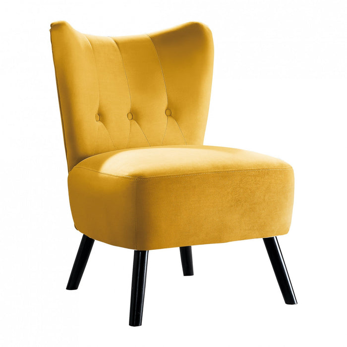 Ginny Accent Chair Yellow Velvet 