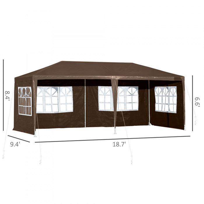 Outsunny 18.7' X 9.4' Party Tent, Portable Folding Wedding Tent, Garden Canopy Event Shelter, Outdoo