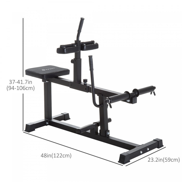 Soozier Adjustable Seated Calf Raise Machine Steel Leg Press Machine Black