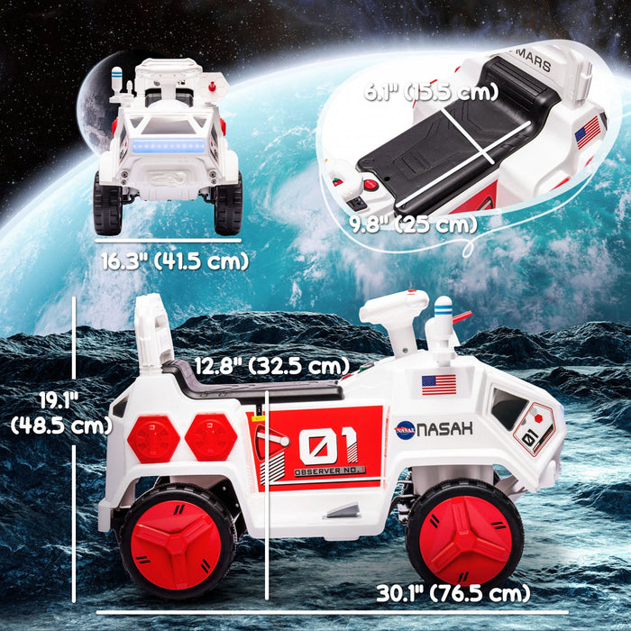 Qaba Electric Car For Kids, 6v Battery Powered Ride-On Mars Rover Ride On Car With Sci-fi Sounds, Mu