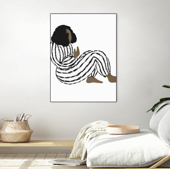 \"Form Vi\" Canvas Framed Black 24x32 Wall Art