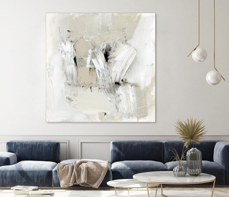 \"Neutral Brushstrokes I\" Giant Art 54x54 Wall Art