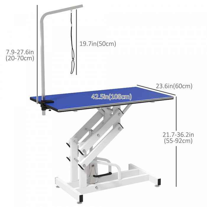Pawhut Dog Grooming Table, Deluxe Professional Pet Grooming Table For Larger Dogs Z-lift Hydraulic W