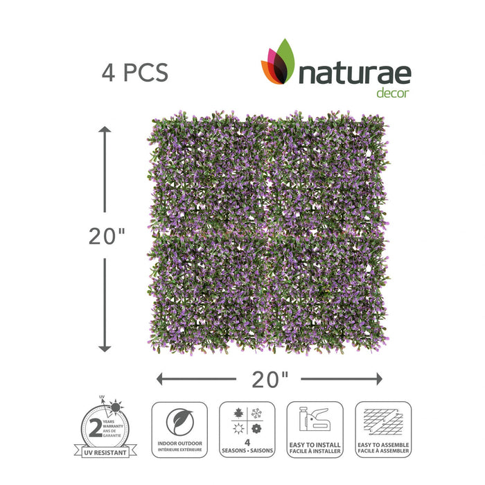 Artificial Lavender 20\"x 20\" Foliage Panel 4 Pieces 