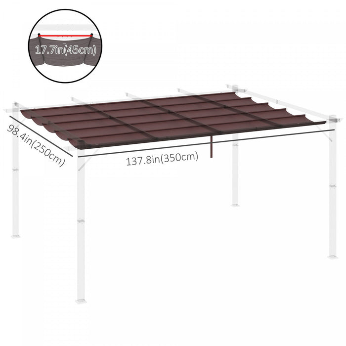 Outsunny Retractable Replacement Pergola Canopy For 10' X 13' Pergola, Pergola Cover Replacement, Co